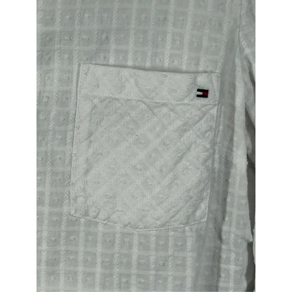 Tommy Hilfiger textured roll tab sleeve front button up size XL NWOT - Image 3