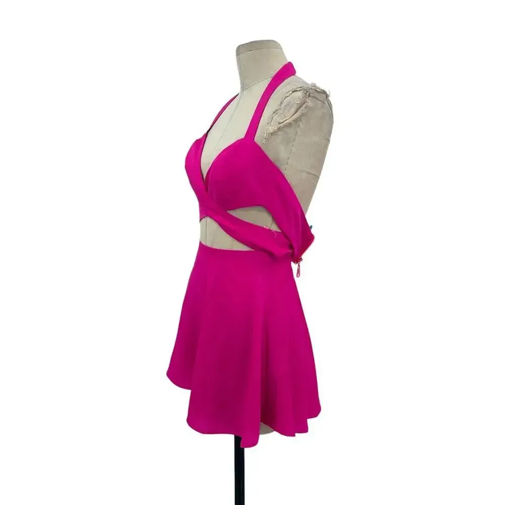 Naven x NBD Hot Pink Criss Cross‎ Cut Out Dress Revolve Size 0 - Image 6