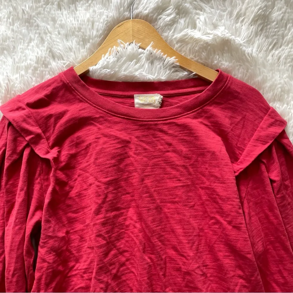 Nation LTD red ruffle long sleeve top - Image 3