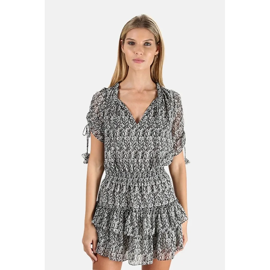 Miss Los Angeles Becca Dress Size Small Black White Chiffon Mini - Image 3