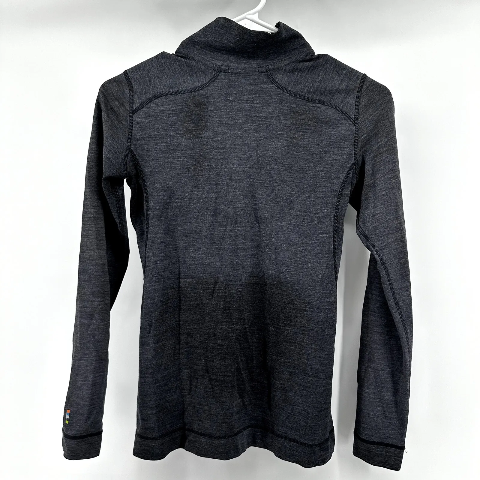 Smartwool Merino 250 Base Layer 1/4 Zip UPF 50+ Long Sleeve Turtleneck Gray XS - Image 5