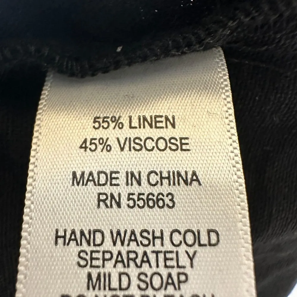 For Cynthia Black Linen Shift Dress Women's Size Small - Image 3