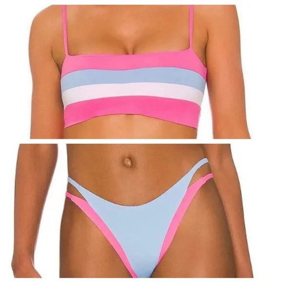 Bikini Swimwear Set Rebel Stripe Top Billie Bottom XS NWT - Image 2