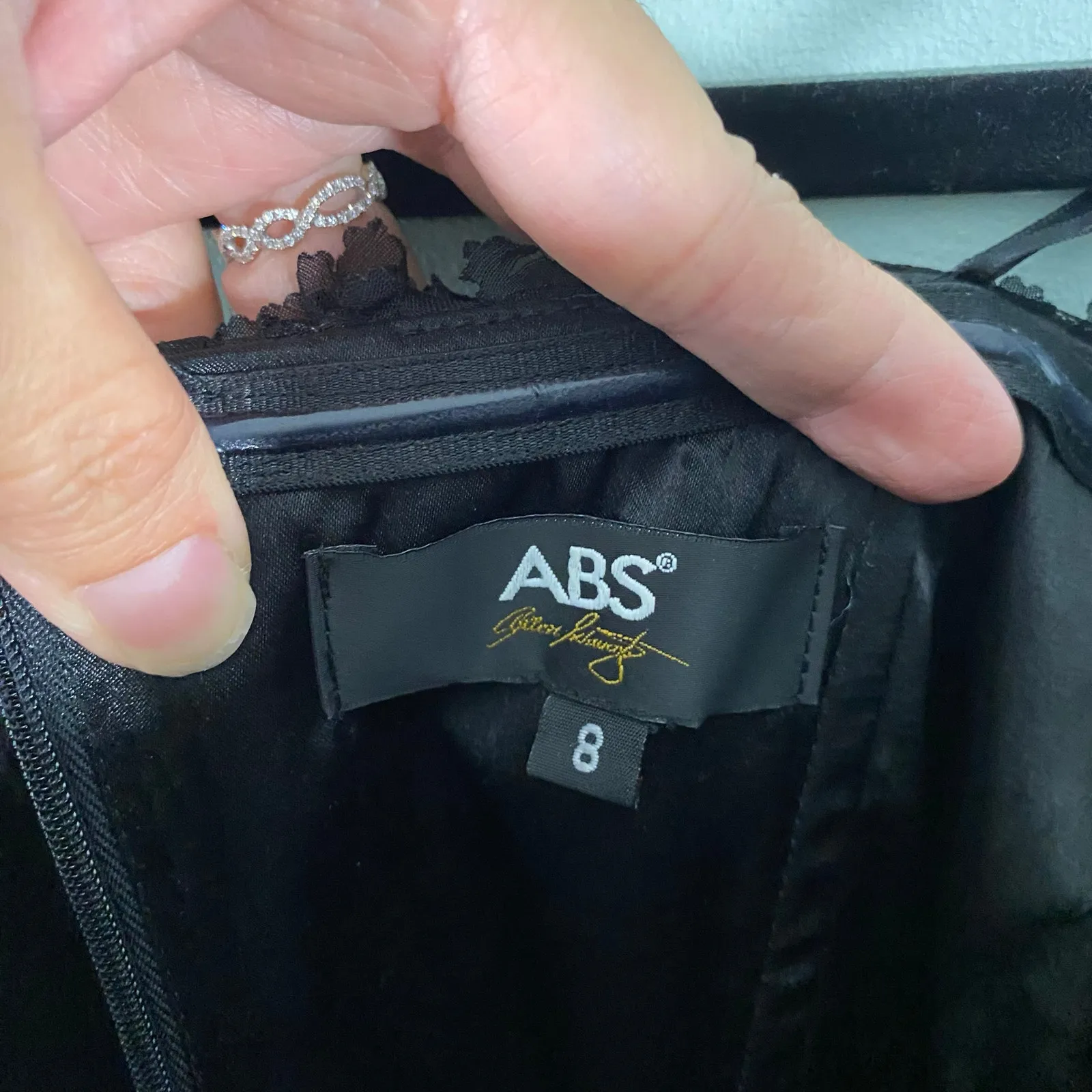 Vtg ABS Black Sweetheart Neckline 3D Texture Rose Cocktail Dress Size 8 - Image 6