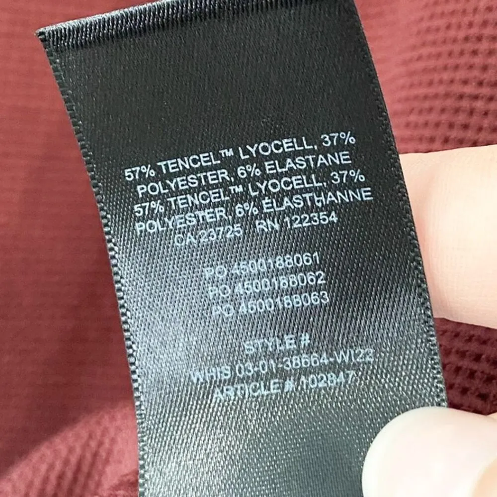 TNA by Aritzia Brick Red Waffle Knit Turtleneck Thermal Top sz Small Long Sleeve - Image 6