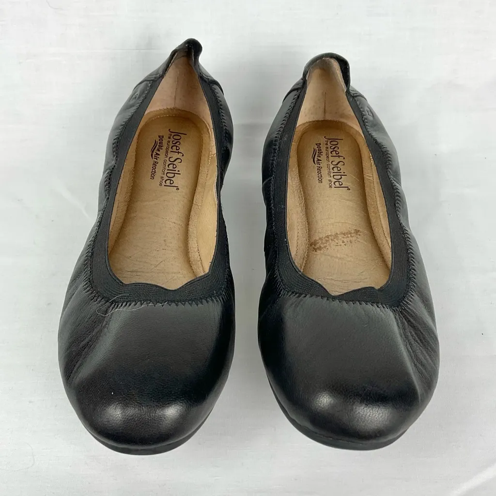 Josef Seibel Fenja 01 Flat Sz 40 Black Leather Ballet Flats Shoes Comfort - Image 2