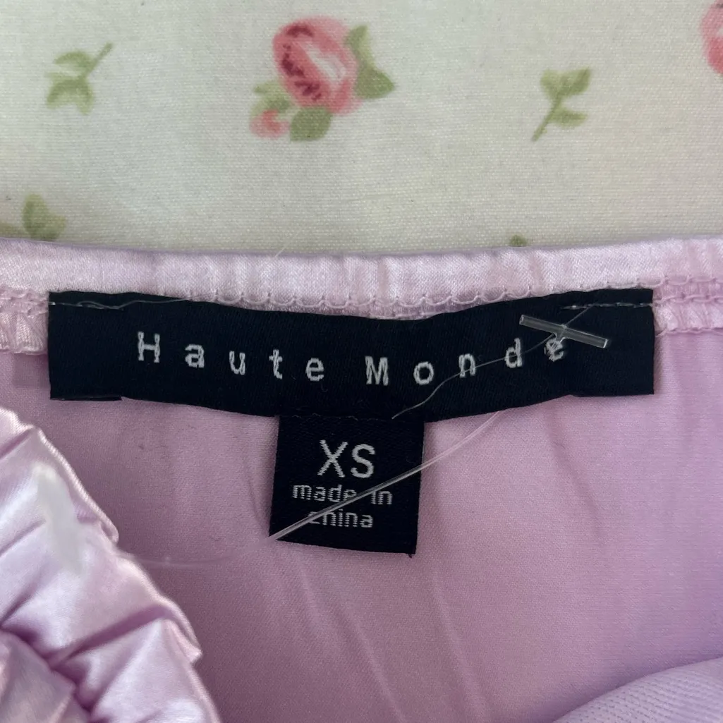 Haute Monde Shiny Lavender Crop Top - Image 2