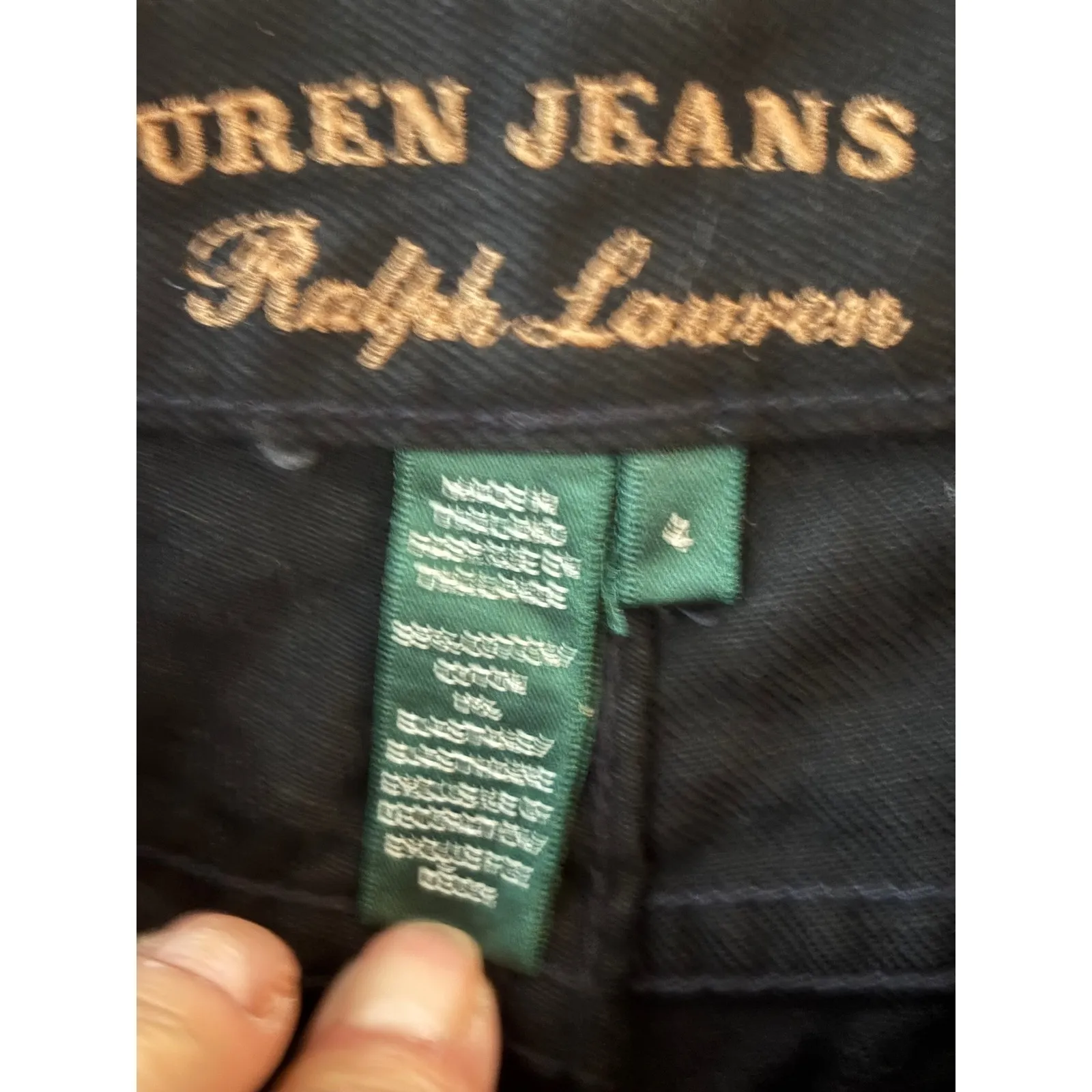 Lauren Jeans‎ Co Ralph Lauren Black Denim Straight Leg Women's Size 4 Pants - Image 2
