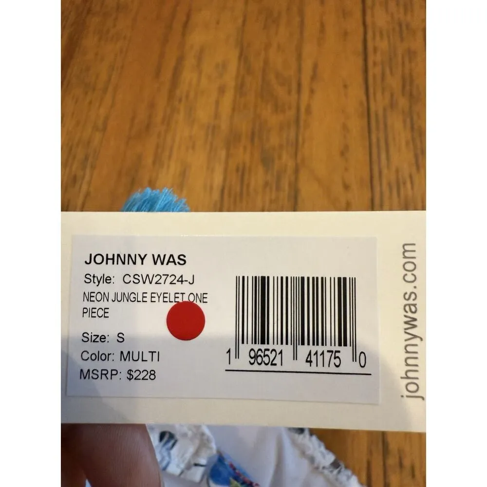 NWT Johnny Was Neon Jungle Eyelet One Piece Swimsuit Size Small $228 - Image 11