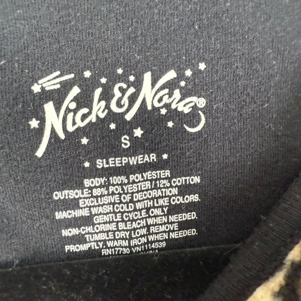 Nick & Nora Sleep Onesie Leopard Print Fleece Footed Size Small - Image 5