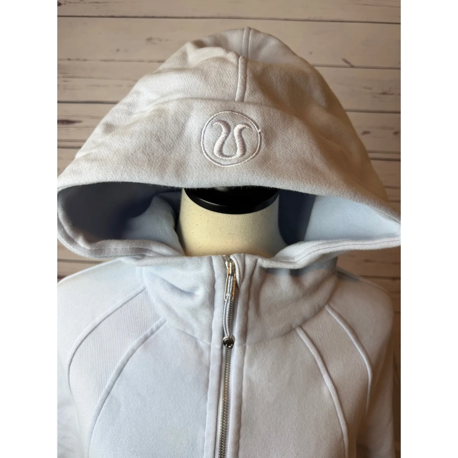 Lululemon Scuba Full Zip Hoodie Sweatshirt Womens XS S Extra Small Blue Half Zip - Image 8