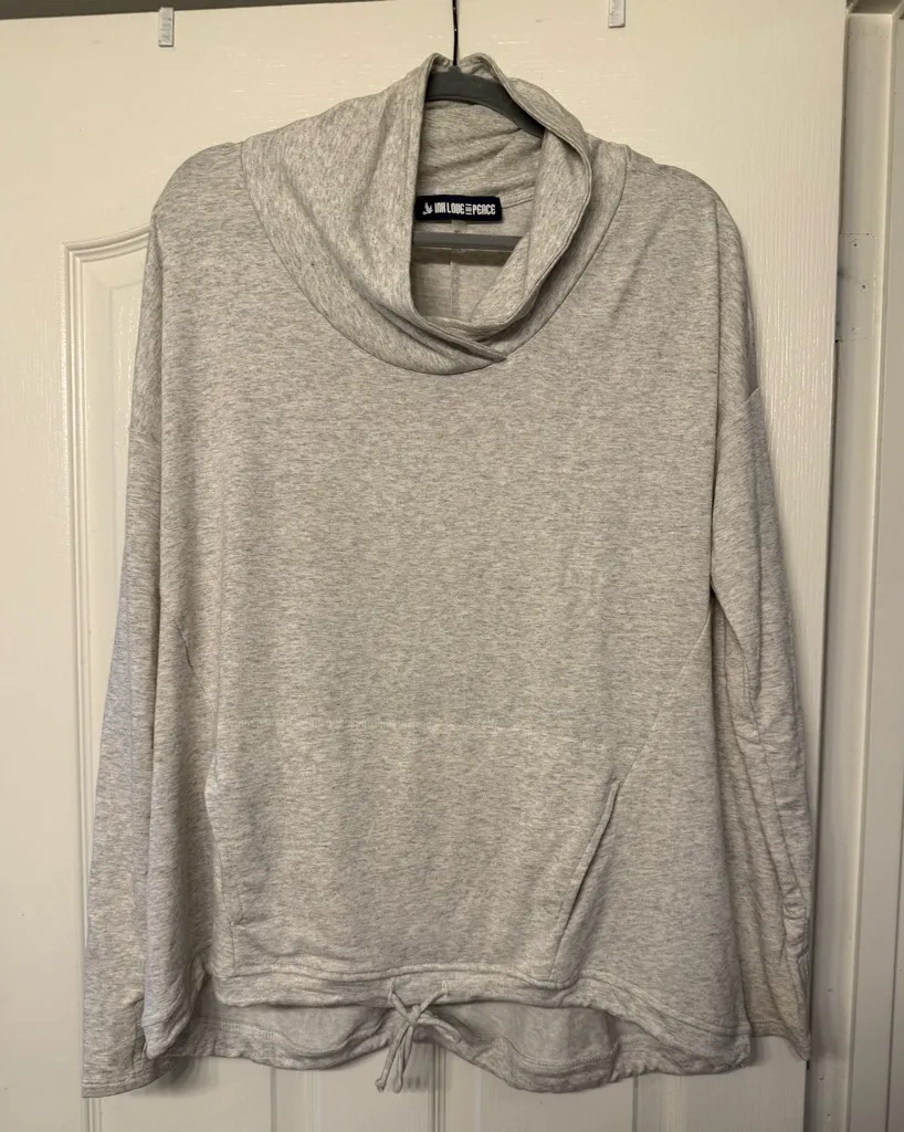 Ink Love & Peace gray cowl neck pullover sweater in heather gray Size XL - Image 1