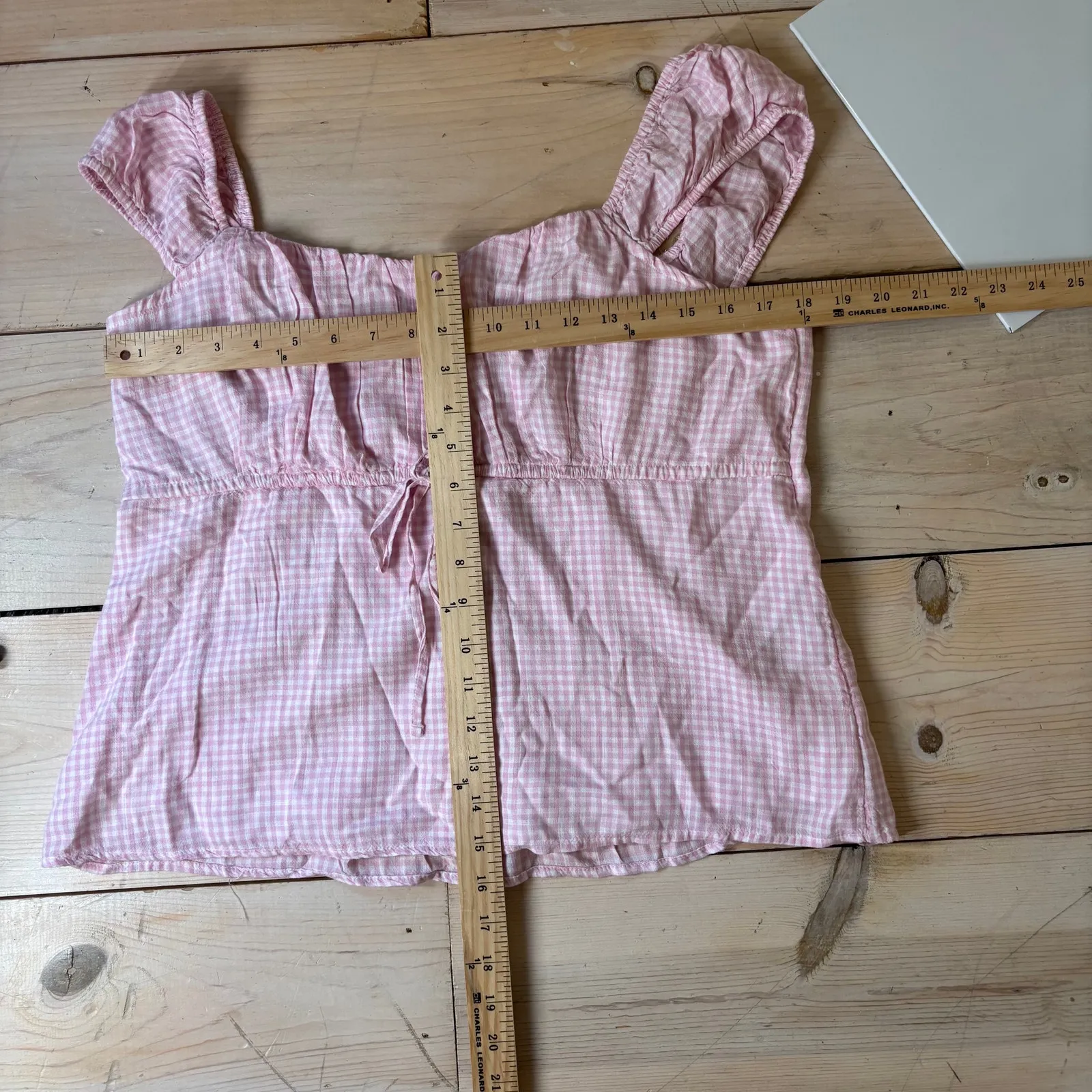 Hollister NWT Women's Pink Gingham On Off Shoulder Scoop Neck Tank Top XL - Image 6