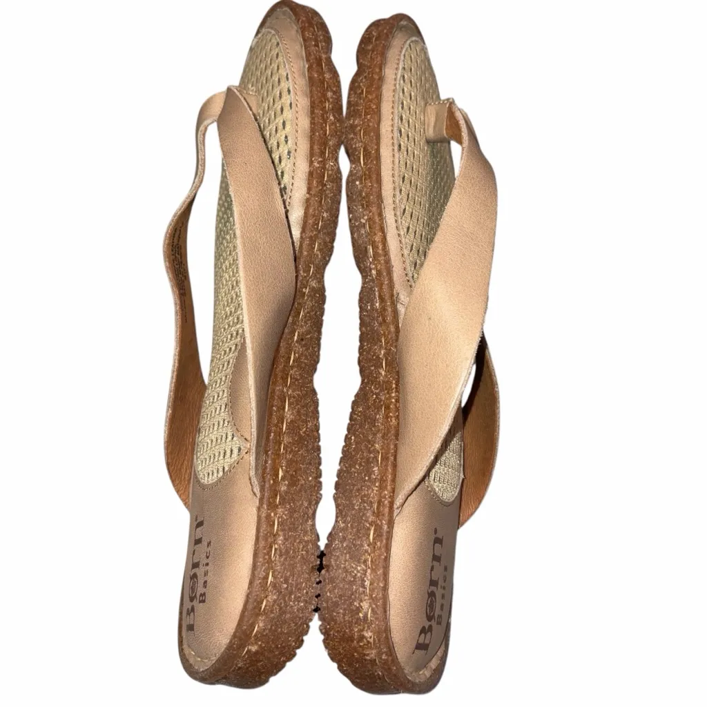 NEW Born Taupe Leather Bora Cushioned Thong Flip Flop Sandals Shoes size 8 39 - Image 4