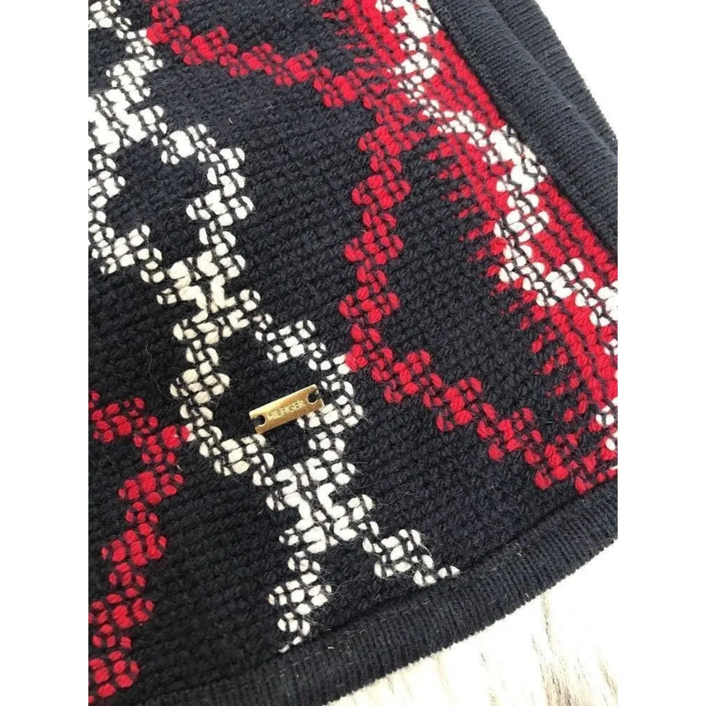 Tommy Hilfiger Southwestern Printed Poncho Aztec Blue Red One Size Os Native - Image 11