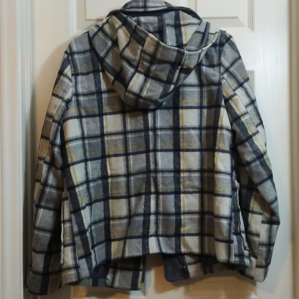 Old Navy Plaid Hooded Jacket Size L GUC #3531 - Image 4
