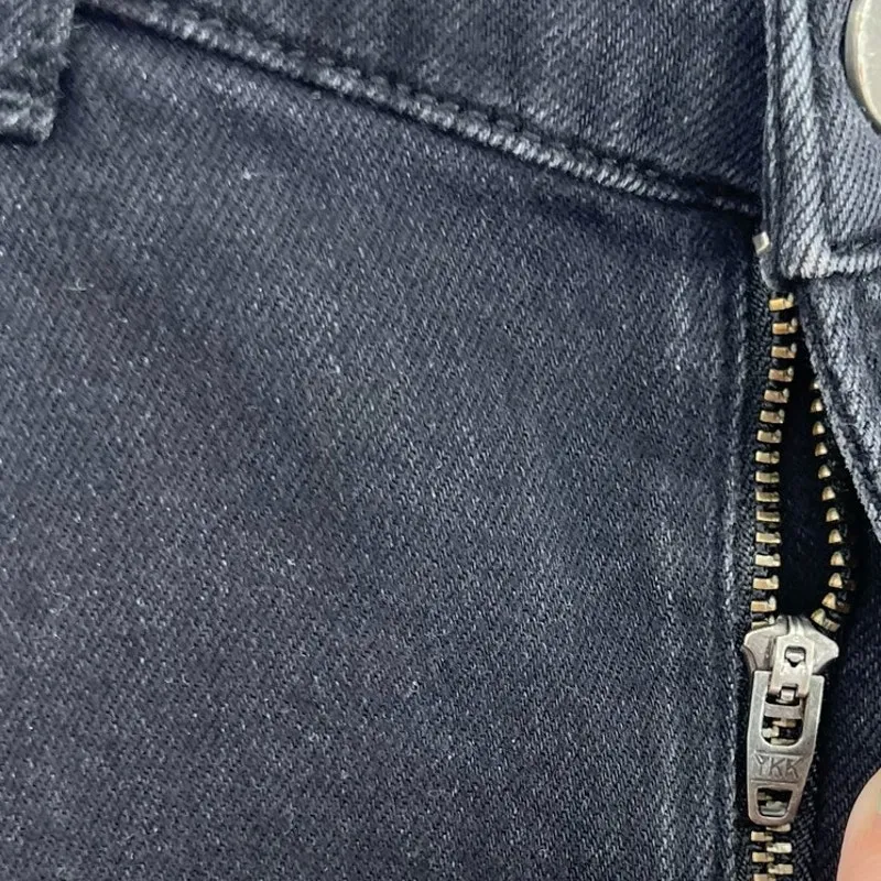 Reformation High Waist Skinny Jeans Destroyed‎ Faded Black Denim Size 24 - Image 5