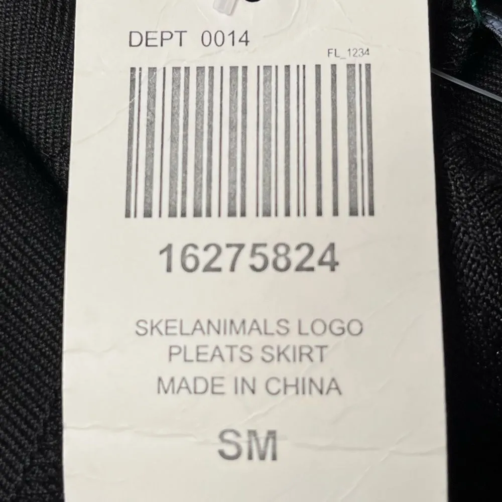 Hot Topic Skelanimals Plaid Contrast Pleated Unicorn Skull Skirt Black Red Small - Image 7