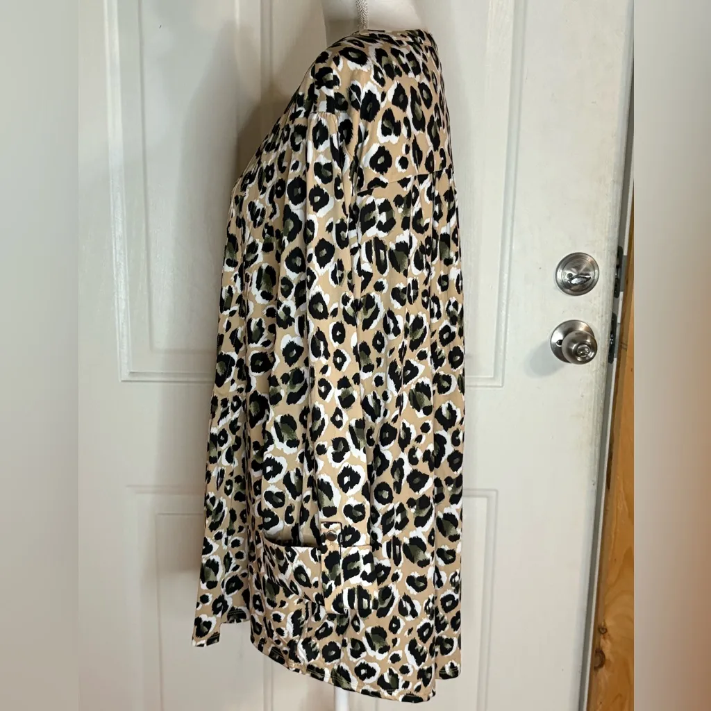 Women's Wonderly Cheetah Animal Print Blouse Shirt Top Plus Size 4X NWT - Image 3