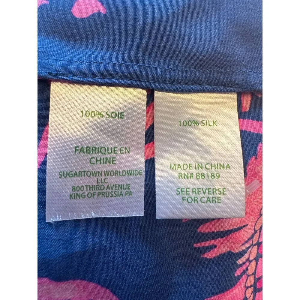 Lilly Pulitzer BAILEY SLEEVELESS 100% SILK TOP Size XS - Image 5