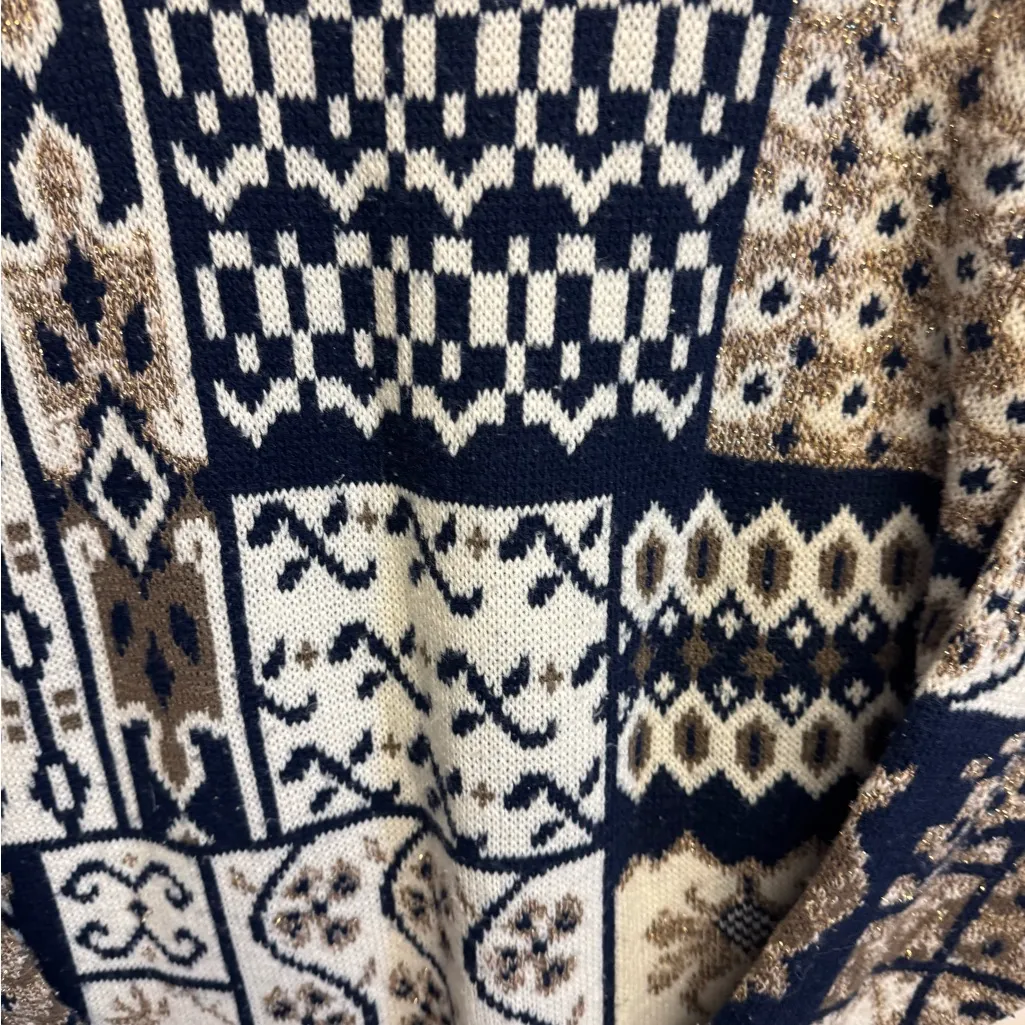 Huntington Ridge Black and Cream Sweater Blue Size L - Image 9