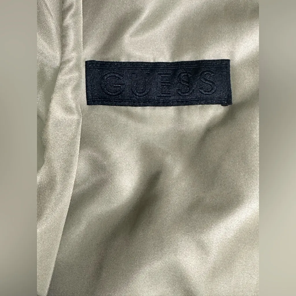 GUESS Luke Lace‎ Up Sporty Bomber Jacket Women’s Size M Olive Green Black Laces - Image 10