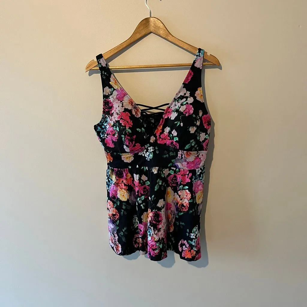 Torrid size 1x Floral Tankini swimsuit tank plus size swimwear - Image 6