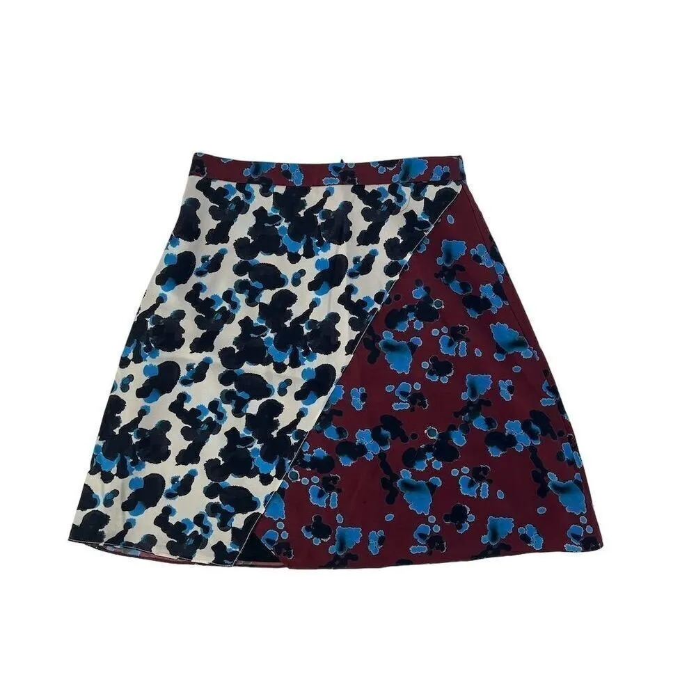 Tanya Taylor Mallory Ink Print Silk Skirt Size 8 - Image 7
