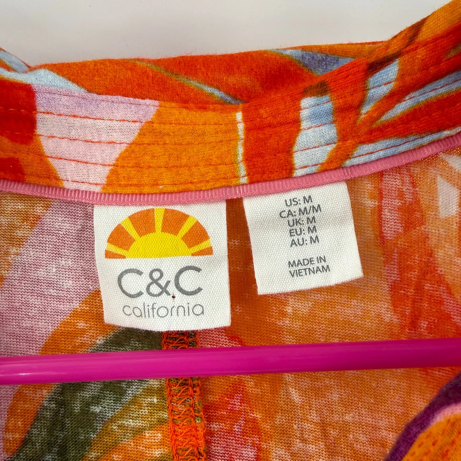 C&C California Dress Women’s Medium Linen Blend Tropical Floral Beach Cover Up - Image 3