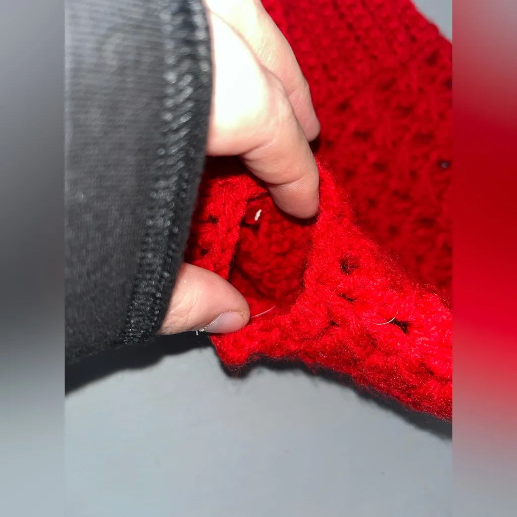 Handmade Crochet Hand Warmers Ribbed Stretch ThumbHole Cozy Winter Glove Cottage - Image 7