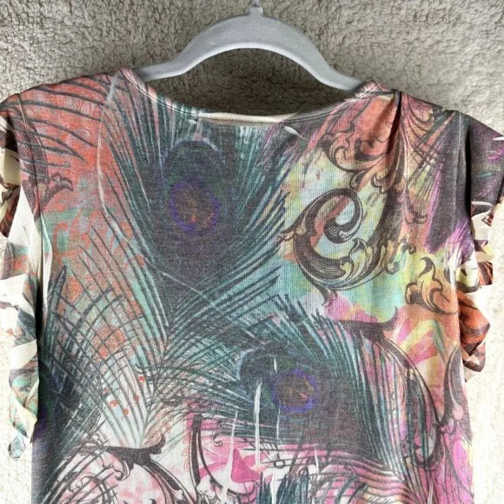 Womens Tops‎ Size 2X Printed Ruffle Front Flutter Sleeves - Image 8