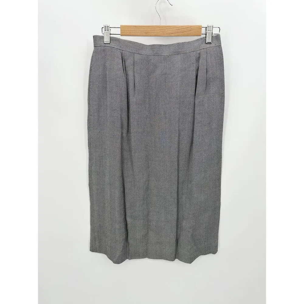 Worthington Skirt Suit Set Women 14 NWT Black Grey One Button Blazer Rayon - Image 8