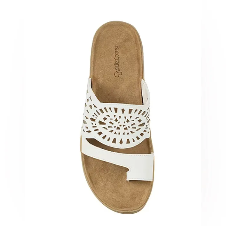 BareTraps Size 10 Flora Women’s White Cutout Sandals, New No Box - Image 2