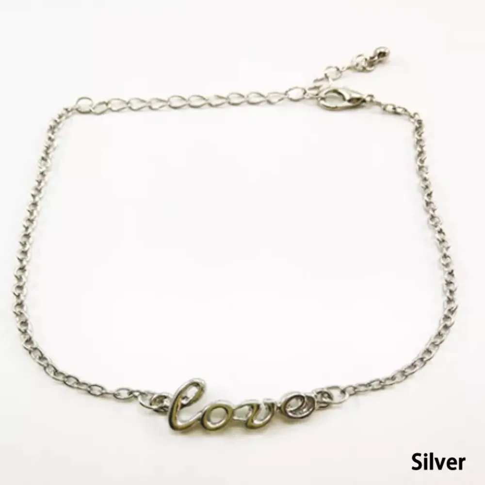 Silver Love Letter Anklet - Image 3