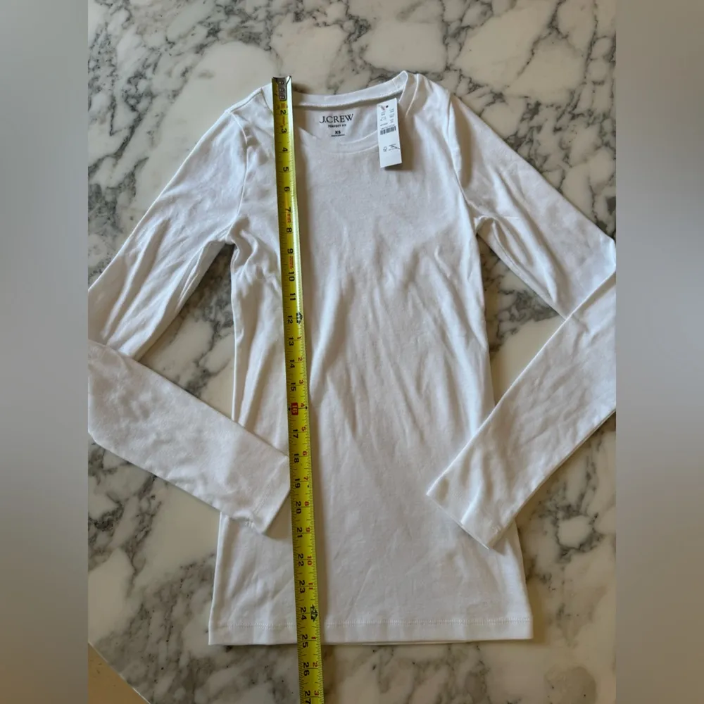 NWT j crew Long-sleeve Perfect-fit long-sleeve crewneck T-shirt tee XS white - Image 9