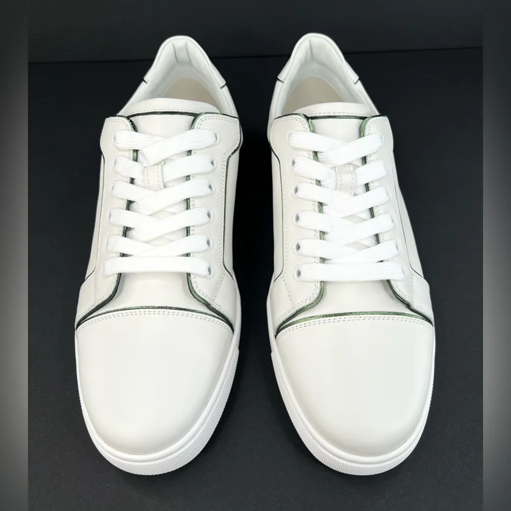 Christian Louboutin Fun Vieira Flat Leather  Metallic Logo Sneakers Size EU 39.5 - Image 10