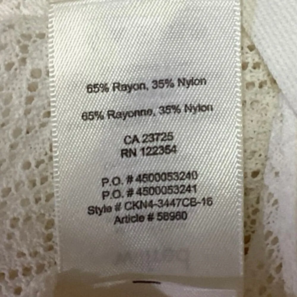 Aritzia Wilfred White Sleeveless Crochet Open Knit Sheer Cover Up Tank Dress S - Image 5