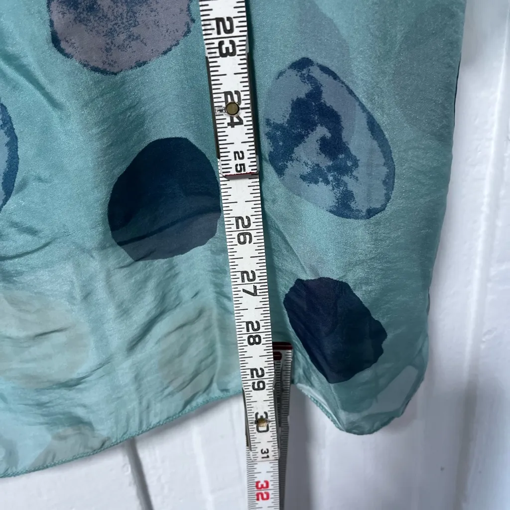 Tina Stephens Martine Circle Flutter Cuff Silk Blouse Tiffany Blue Size undefined - Image 6