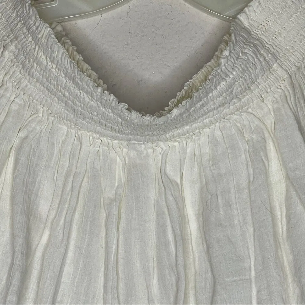 Free People Off Shoulder Crop Top White - Image 7