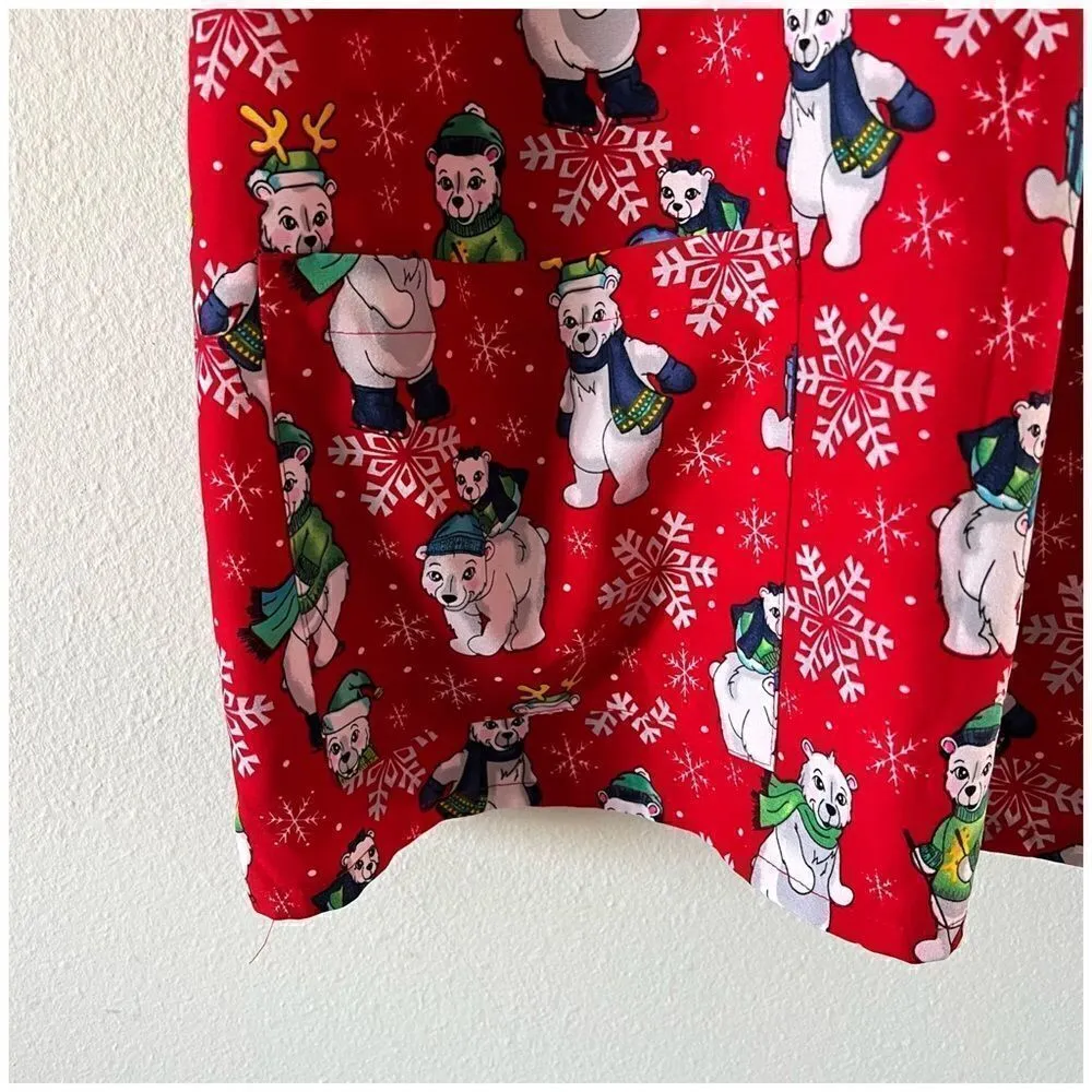 NEW Med Couture Christmas Holiday Scrub Top - Image 5