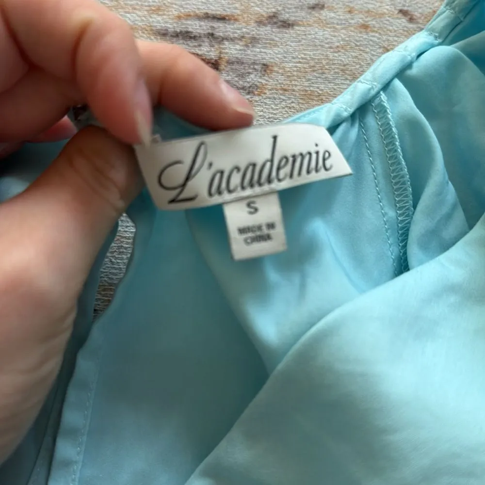 L'Academie Ilana Mini Dress in Baby Blue - Image 6