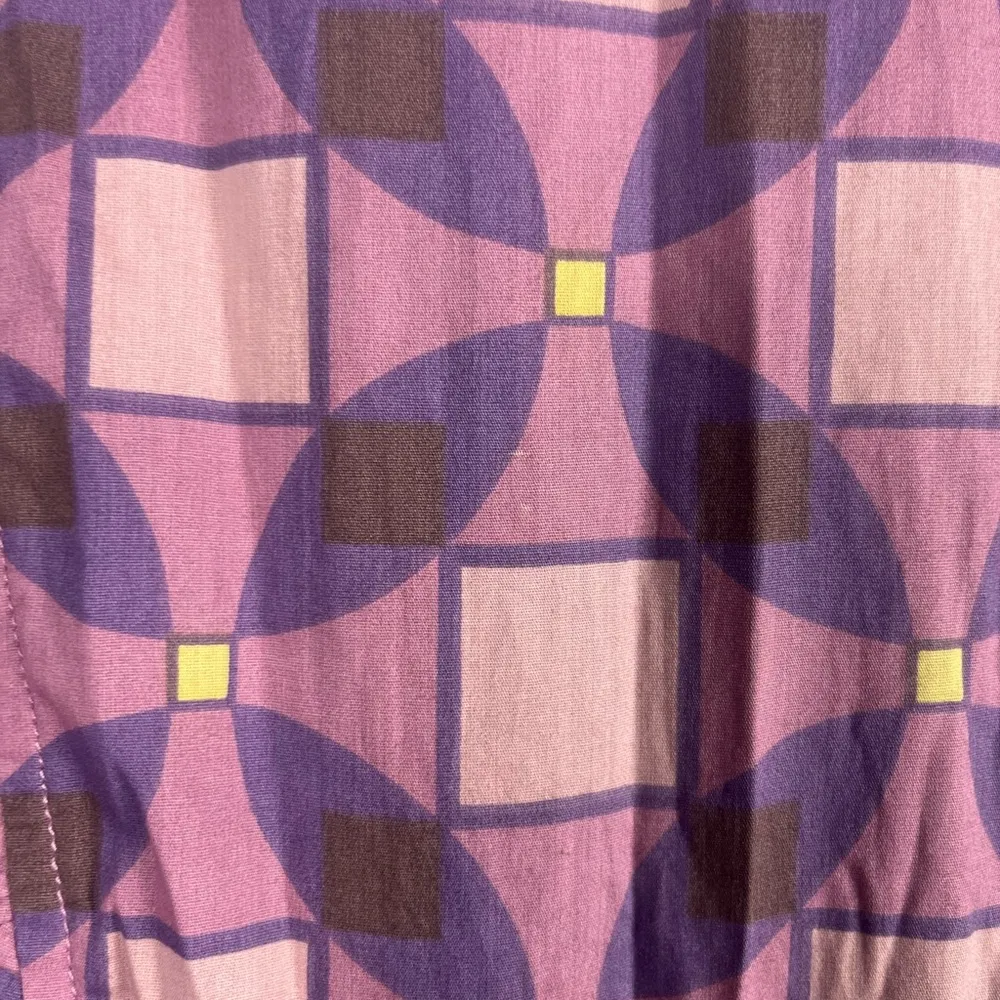 Anthropologie Plenty Tracy Reese Dress Purple Print Midi Size 4 button ruffle - Image 6