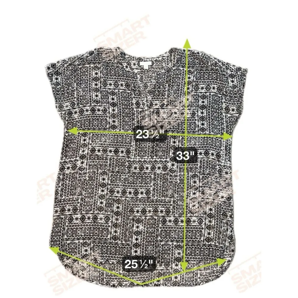 J. Jill Women's Size L Top Blouse Casual Aztec Print Button Down V - Image 4