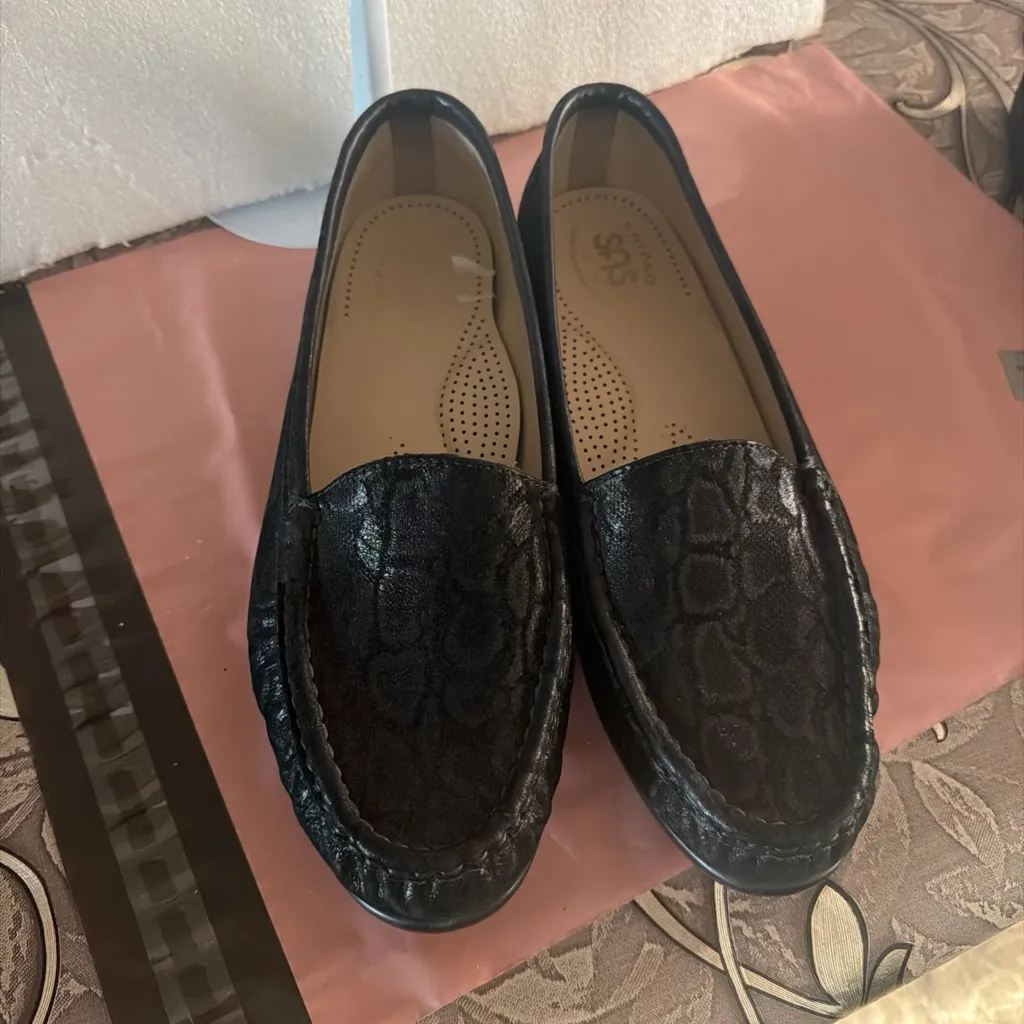 SAS Simplify Women’s Tripad Comfort Black Nero Snake Leather Loafers 10M Size 10 - Image 11