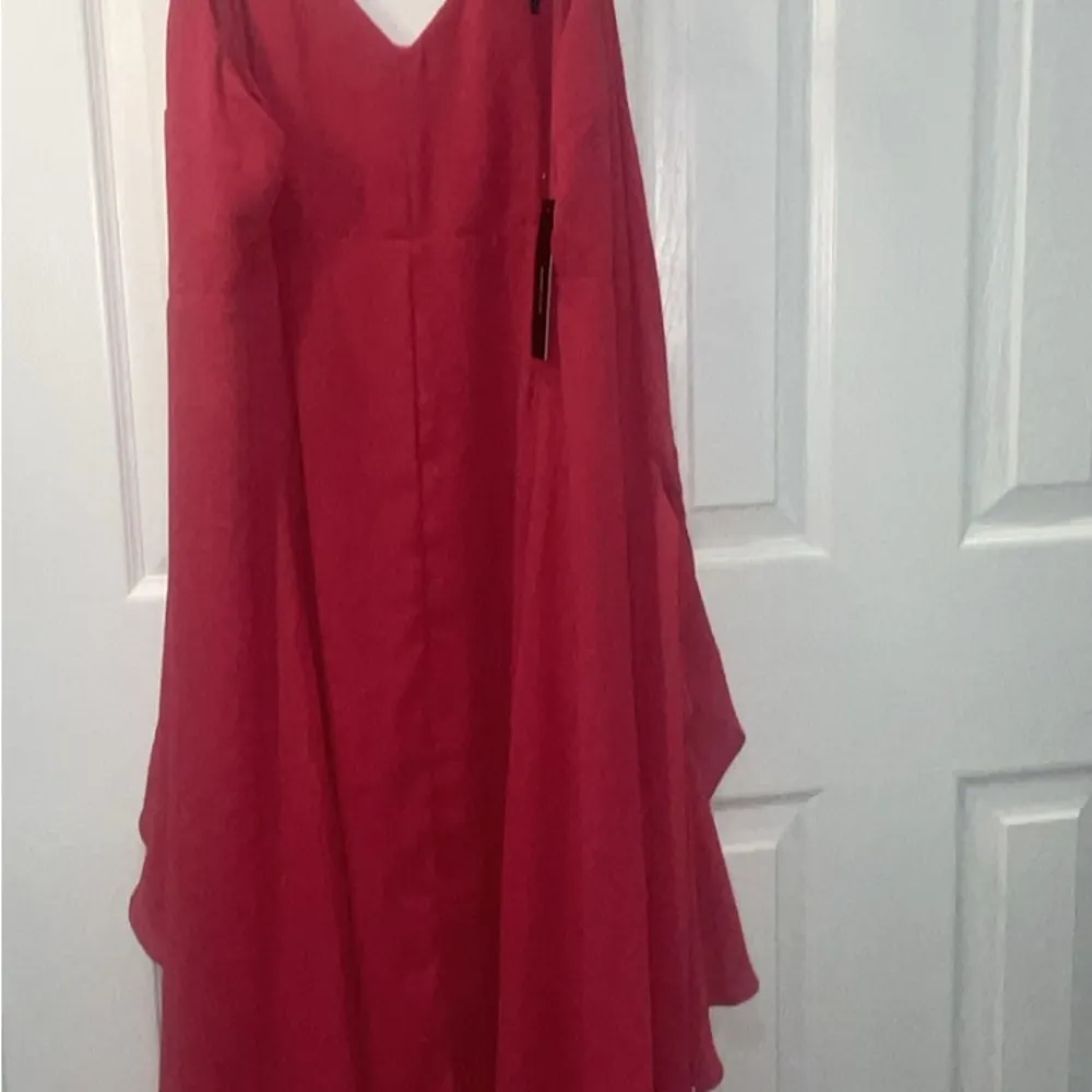 Lulu's Red Spaghetti Strap Maxi Dress for Weddings - Image 4