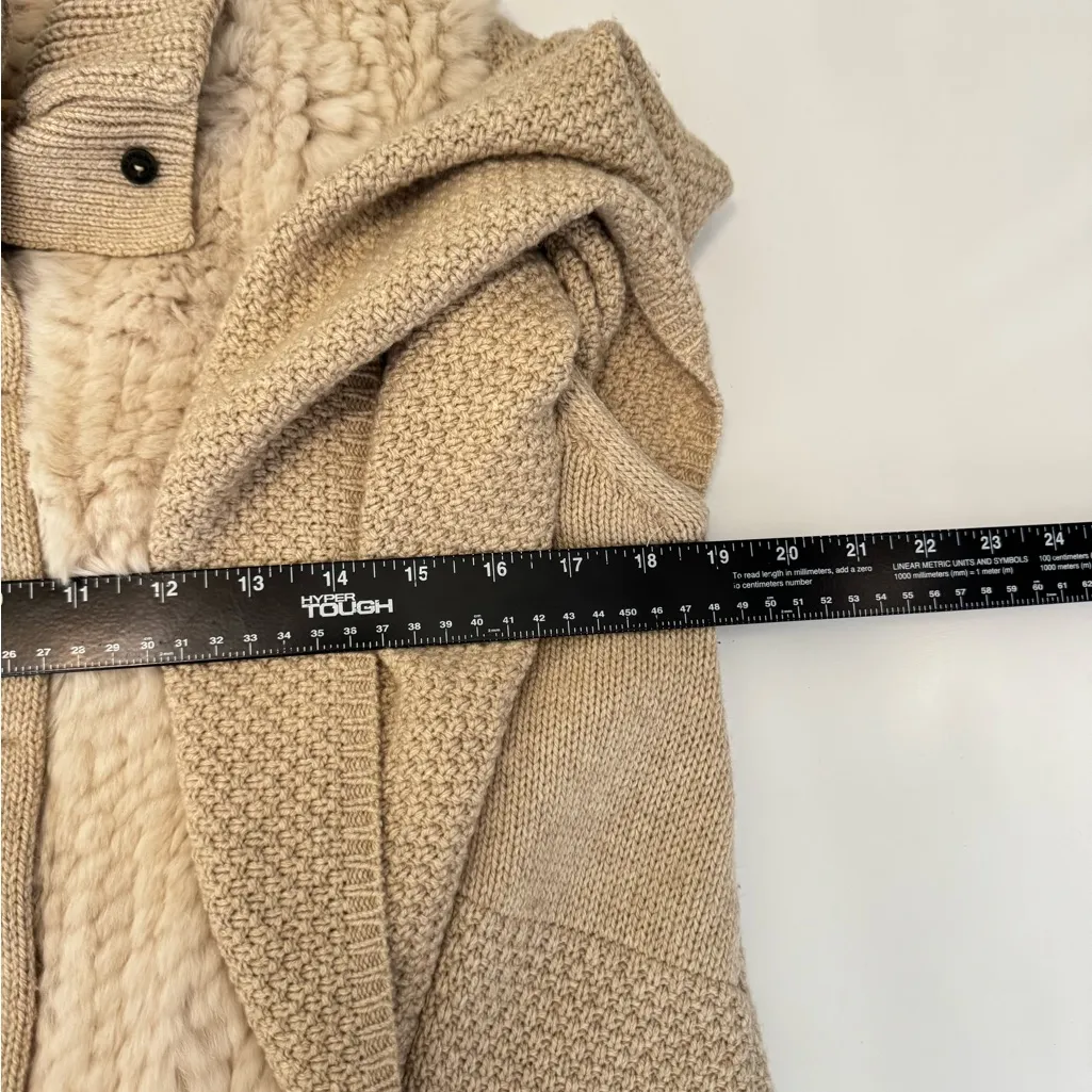 Phillip Lim 3.1 Beige\Cream Cashmere‎ Fur Capelet Sweater Small - Image 5