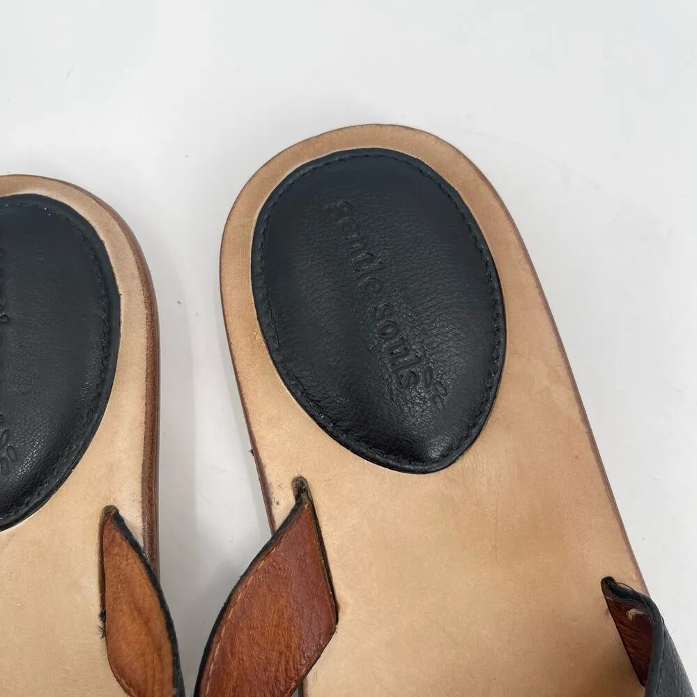 GENTLE SOULS Sandals Size 8 Leather Flats Thong Comfort Luxury Flip Flop Casual - Image 7