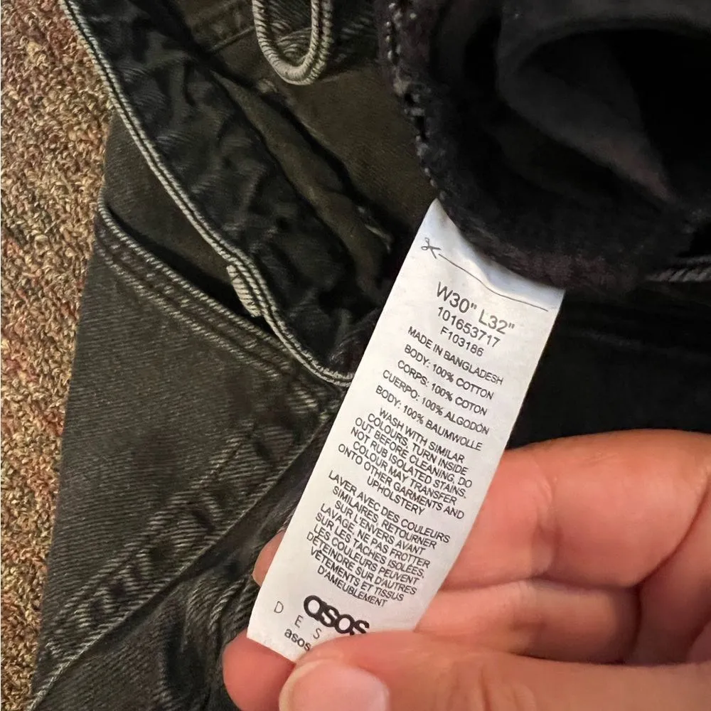 ASOS black button fly jeans 30 - Image 6