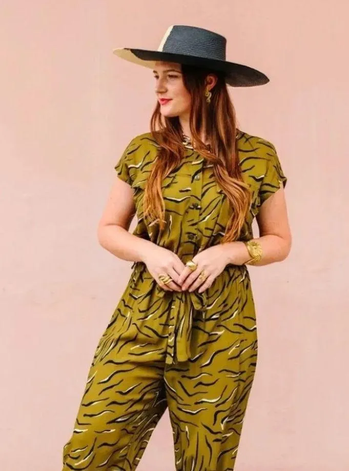 Anthropologie Corey Lynn Calter Cody Oliver Tiger Print Jumpsuit - Image 3