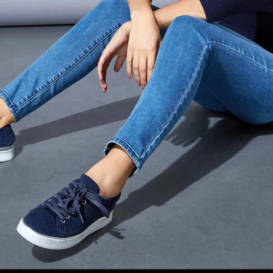 J SLIDES DANIA PLATFORM SUEDE SNEAKERS Blue Size 6 - Image 3